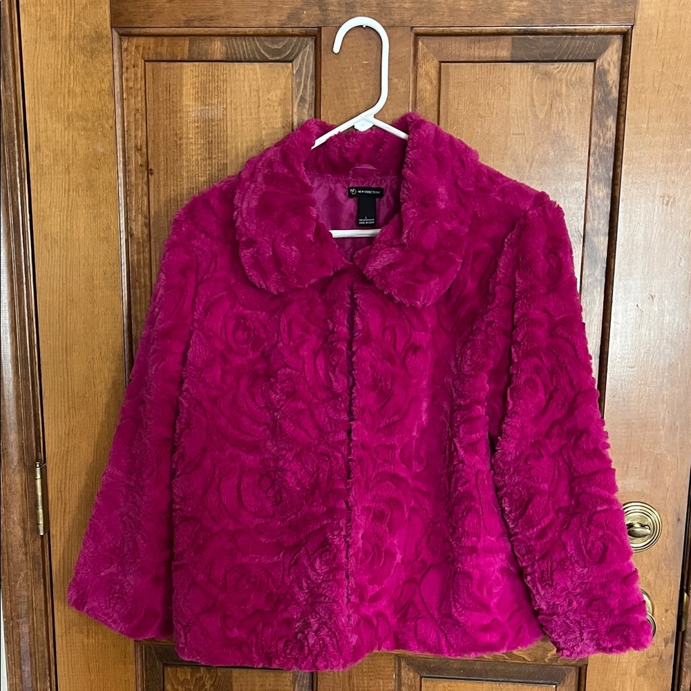 New direction, adorable, fuchsia, pink light, Womens jacket size large